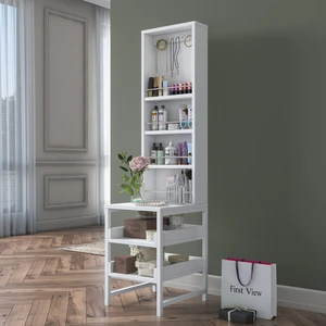 BJ147 Makyaj Masası Açık Raflı Takı Düzenleyici Beyaz