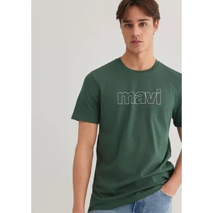Mavi Logo Baskılı Yeşil Tişört 065781-81570