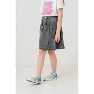 Kız Çocuk Sol Pileli Kot Etek 2955