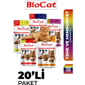 Karışık Soslu Kedi Yaş Maması Kedi Pounch 100 gr x 20 Adet