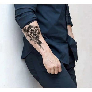 Geçici Pusula Figürlü Dövme Tattoo