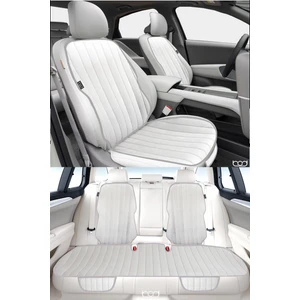 Vodina Serisi Tay Tüyü Cepli Oto Koltuk Minder Seti Koltuk Koruma Kılıfı Ön Arka Set Gri