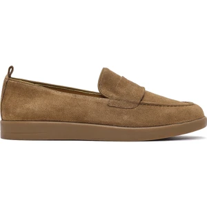 Kadın Taba Süet Deri Loafer 25SFD510010