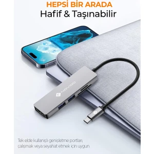Type-C To 2*usb-A 3.0 4K HDMI Tf Sd Kart Okuyucu Dönüştürücü Hub