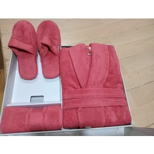 %100 PAMUK/COTTON Colourıst Koyu Mercan Banyo Seti (L)