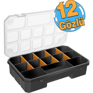 Slim Organizer 12 Gözlü Alet Çanta Bölmeli Taşınabilir Kapaklı Küçük Tek Taraflı Düzenleyici 1 Adet