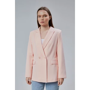 Kadın Salaş Kesim Astarlı Dokuma Blazer Ceket