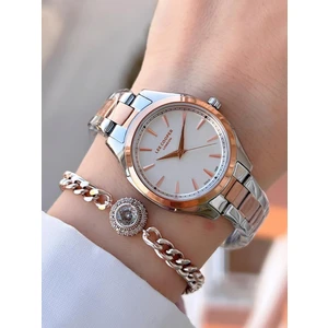 Lee Cooper Çelik Kordon 2 Yıl Garantili 3 Atm Suya Dayanıklı Kadın Kol Saati+Bileklik F.08006.350