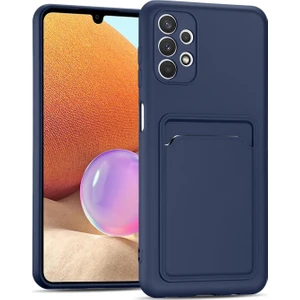 Samsung Galaxy A73 Için Kılıf Kamera Korumalı Kartlıklı Yumuşak Kadife Slikon Kartvizit Kapak