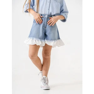 Kız Çocuk Garnili Kot Şort 2867