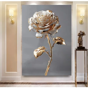 Emya Home Gold Gül Kanvas Tablo