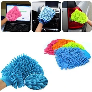 Mikrofiber Araç Yıkama Eldiveni Püsküllü - Makarna Şönil Eldiven Oto Detailing