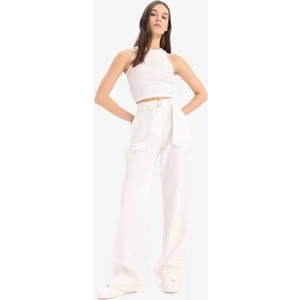 Wide Leg Çift Cepli Yüksek Bel Standart Boy Modal Geniş Bol Paça Pantolon D4467AX25SP
