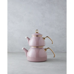 Isidora Emaye Çaydanlık 1,1 Litre + 2,3 Litre Gül Kurusu