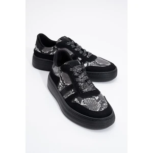 Rexie Siyah Desenli Simli Kadın Spor Ayakkabı