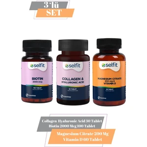 Biotin 2000 Mcg & Collagen & Hyaluronic Acid & Magnesium Citrate 200 Mg & Vitamin D