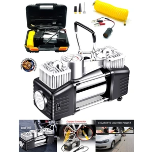 Oto Kamyon Lastik Şişirme 12V 150PSI  Çift Piston Çantalı Hava Kompresörü