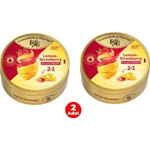 Cavendish & Harvey Double Fruit Drops Çilek Dolgulu Limon Aromalı Şeker (2 Adet)