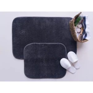 Puffy Yumuşak Banyo Paspas 2'li Kaymaz Ekstra Yumuşak Antrasit