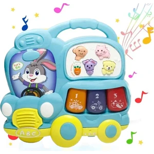 Bebekler Için Oyuncak Işıklı ve Müzikli Otobüs  Bebek Piyanosu Oyuncak Sesli ve Işıklı Tavşan Piyano