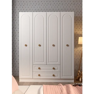 Bohem 4 Kapak 2 Çekmeceli Mdf Kapak Gardırop