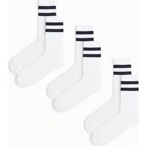 Mem Socks 3'lü Havlu Taban (Tabanı Kalın) Dikişsiz Boğazı Lastik Örgülü Triko Tenis Çorabı