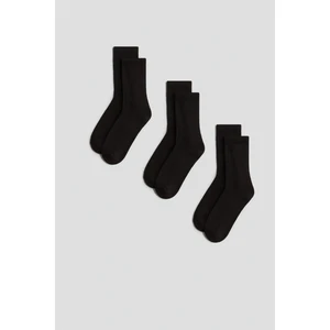 Mem Socks 3'lü Havlu Taban (Tabanı Kalın) Dikişsiz Boğazı Lastik Örgülü Triko Tenis Çorabı