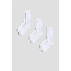 Mem Socks 3'lü Havlu Taban (Tabanı Kalın) Dikişsiz Boğazı Lastik Örgülü Triko Tenis Çorabı