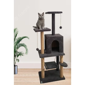 Y01 Salıncaklı Yuvalı Lüx Kedi Tırmalama  Oyun Evi 