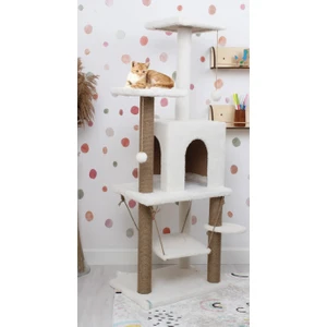 Y01 Salıncaklı Yuvalı Lüx Kedi Tırmalama Oyun Evi