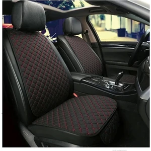 Naz Oto Araba Koltuk Minderi Ön-Arka Takım 3 Parca Terletmez Kumaş Minder Siyah Kumaş-Kırmızı Dikiş