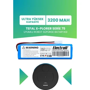 Tefal X-Plorer Serie 75 Uyumlu Batarya (Ultra Yüksek Kapasite) 3200MAH Pil Robot Süpürge Bataryası RG7675