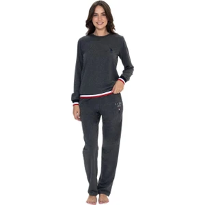 U.S. Polo Assn. Kadın Antrasit Melanj Pijama Takım 20110