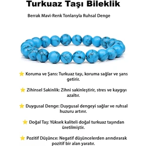 Açık Mavi Firuze Doğal Taş Bileklik
