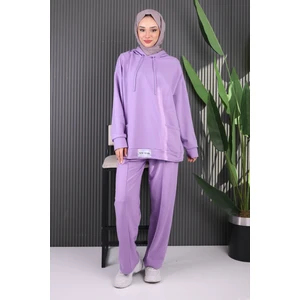 İmaj Butik Lila Önü Etiketli İki İplik Tesettür Takım