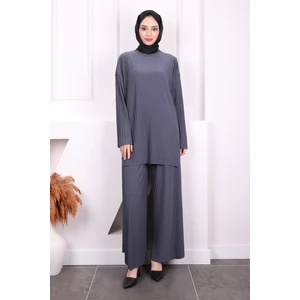 İmaj Butik Füme Piliseli Sandy Tunik Pantolon Takım