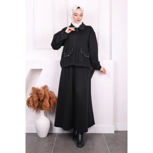 İmaj Butik Siyah Ceket Etekli Scuba Takım