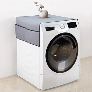 Palm Design Çamaşır Makinesi Örtüsü 4 Cepli Banyo Düzenleyici Organizer Buzdolabı Örtüsü Depolama Hurç