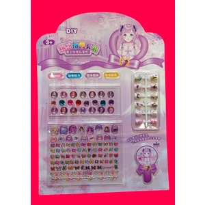 Çocuk Seti Elsa ( Yüzük+Tırnak+Bileklik+Tırnak Stikırı+ Kristaller+Kabartmalı Tırnak Süsleri+Magnet