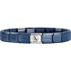 Kişiselleştirilebilir Klasik Dekoratif Linkli Lacivert Paslanmaz Çelik Bileklik- Altıgen Vida