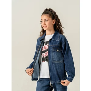 Kız Çocuk Fermuarlı Kot Ceket 1904