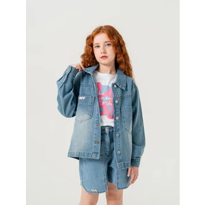 Kız Çocuk Cepli Kot Ceket 1901