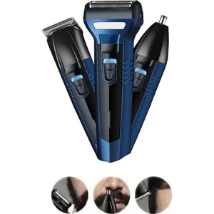 Turbo 3'lü Set Saç Sakal Kesme Traş Makinesi Burun Kılı Alma 3 In1 Pro Model Erkek Bakım