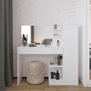 Florissa  Makyaj Masası, 1 Çekmeceli, Dolaplı, Aynalı