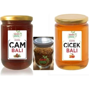 Baştan Yöresel 850gr Çam Balı + 850gr Çiçek Balı +100gr Polen