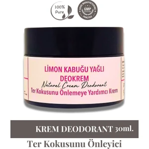 Limon Kabuğu Yağlı Deokrem 30 ml - %100 Doğal Krem Deodorant, Cam Kavanozda