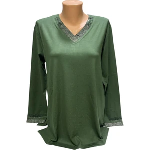 Rahat Kesim V Yaka Anne Kadın Penye Bluz