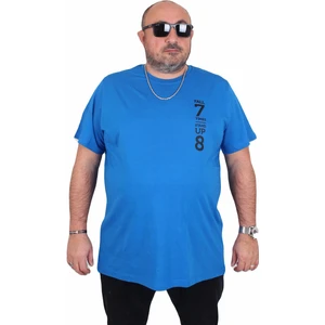 Moc Grande Erkek Büyük Beden Sıfır Yaka Tişört Stand Up 25158 Saks