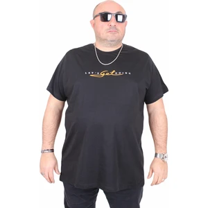 Moc Grande Erkek Büyük Beden Sıfır Yaka Tişört Lets Get Going 25175 Sıyah