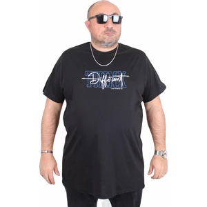 Moc Grande Erkek Büyük Beden Sıfır Yaka Tişört Different 25148 Sıyah